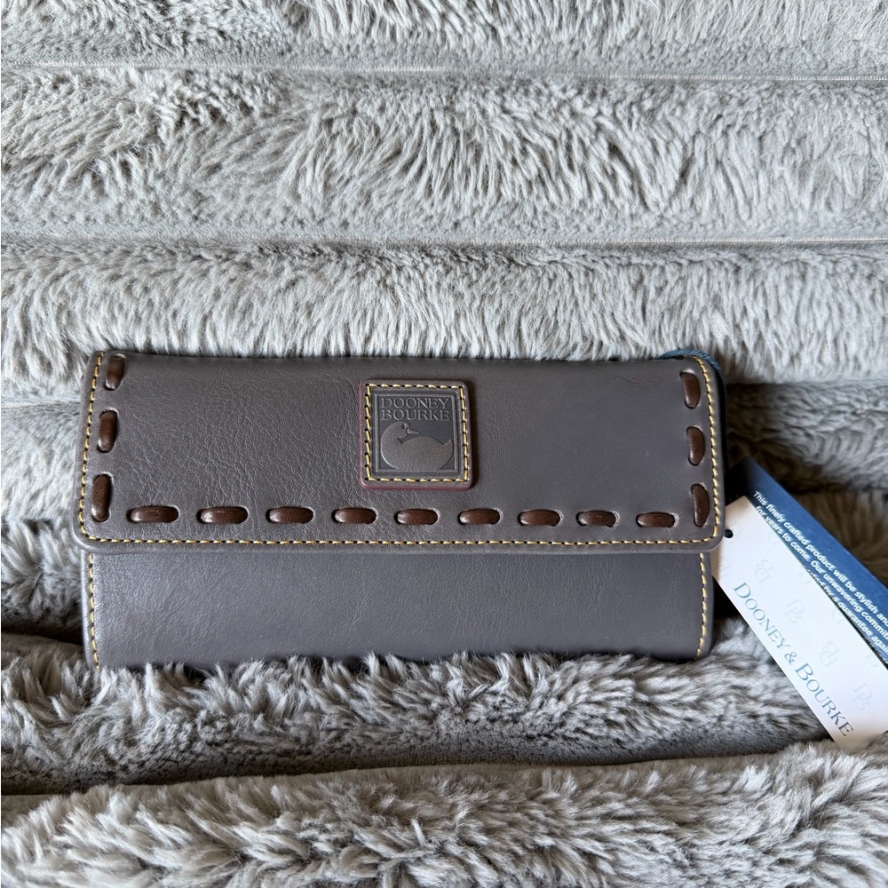 Dooney & Bourke Florentine Continental Clutch in Slate Grey
